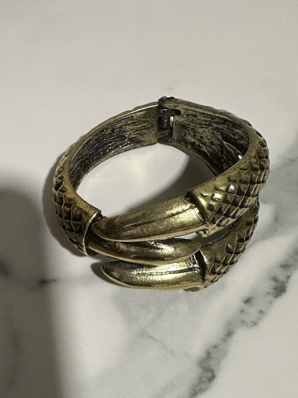 Brass-Tone Claw Statement Bracelet
